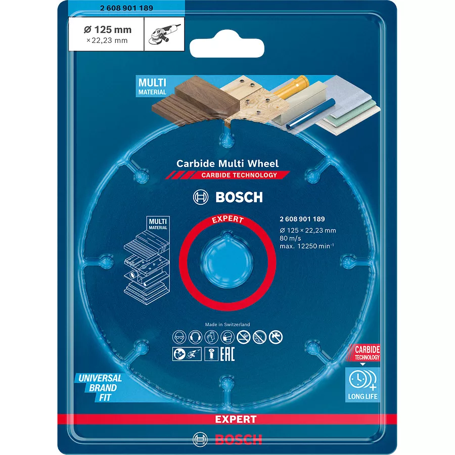 Disque à tronçonner Expert Carbide Multi Wheel Bosch Ø125mm